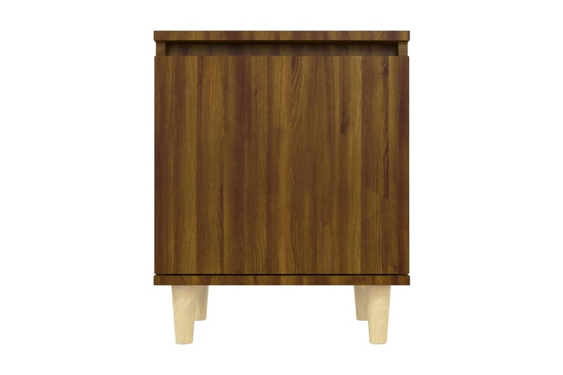 Sängbord med ben i massivt trä 2 st brun ek 40x30x50 cm - Brun - Möbler - Bord & matgrupper - Avlastningsbord - Sängbord & nattduksbord