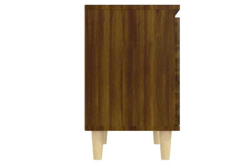 Sängbord med ben i massivt trä 2 st brun ek 40x30x50 cm - Brun - Möbler - Bord & matgrupper - Avlastningsbord - Sängbord & nattduksbord