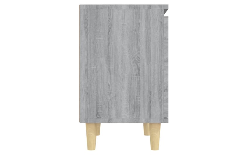 Sängbord med ben i massivt trä 2 st grå sonoma 40x30x50 cm - Grå - Sängbord & nattduksbord