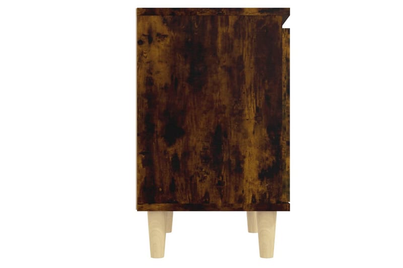 Sängbord med ben i massivt trä 2 st rökfärgad ek 40x30x50 cm - Brun - Sängbord & nattduksbord