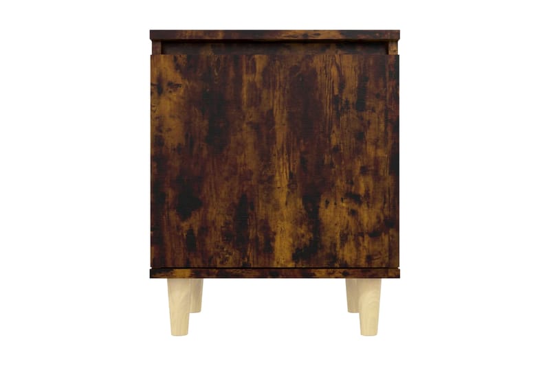 Sängbord med ben i massivt trä 2 st rökfärgad ek 40x30x50 cm - Brun - Möbler - Bord & matgrupper - Avlastningsbord - Sängbord & nattduksbord