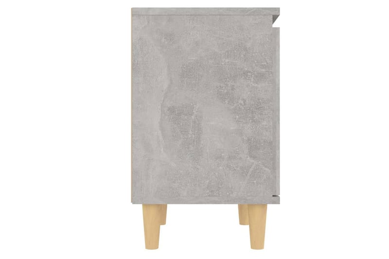 Sängbord med ben i massivt trä betonggrå 40x30x50 cm - Grå - Möbler - Bord & matgrupper - Avlastningsbord - Sängbord & nattduksbord