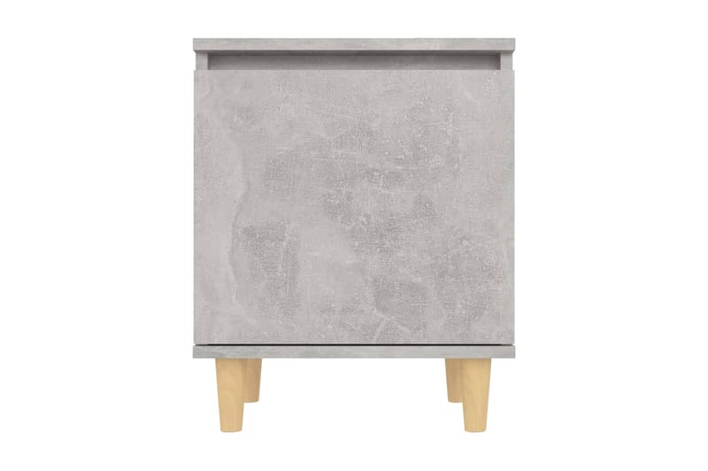 Sängbord med ben i massivt trä betonggrå 40x30x50 cm - Grå - Möbler - Bord & matgrupper - Avlastningsbord - Sängbord & nattduksbord