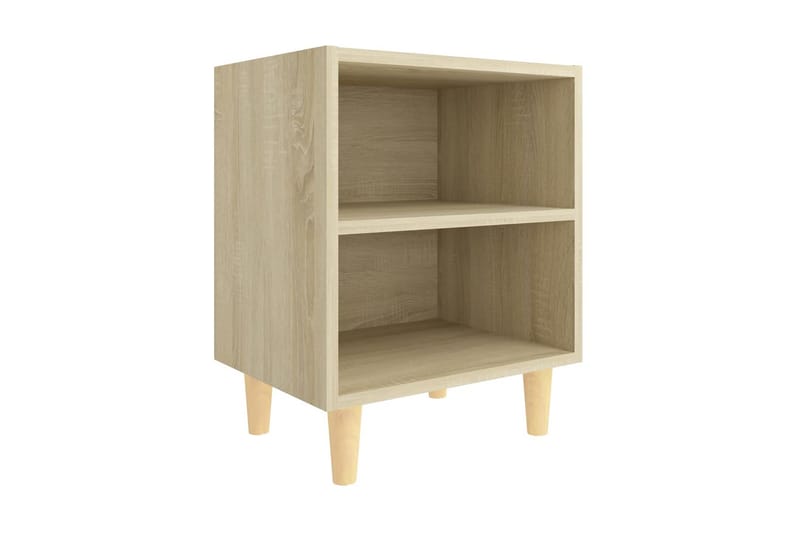 Sängbord med ben i massivt trä sonoma-ek 40x30x50 cm - Brun - Möbler - Bord & matgrupper - Avlastningsbord - Sängbord & nattduksbord