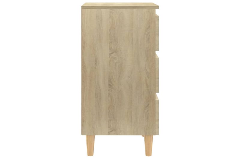 Sängbord med ben i massivt trä sonoma-ek 40x35x69 cm - Brun - Möbler - Bord & matgrupper - Avlastningsbord - Sängbord & nattduksbord