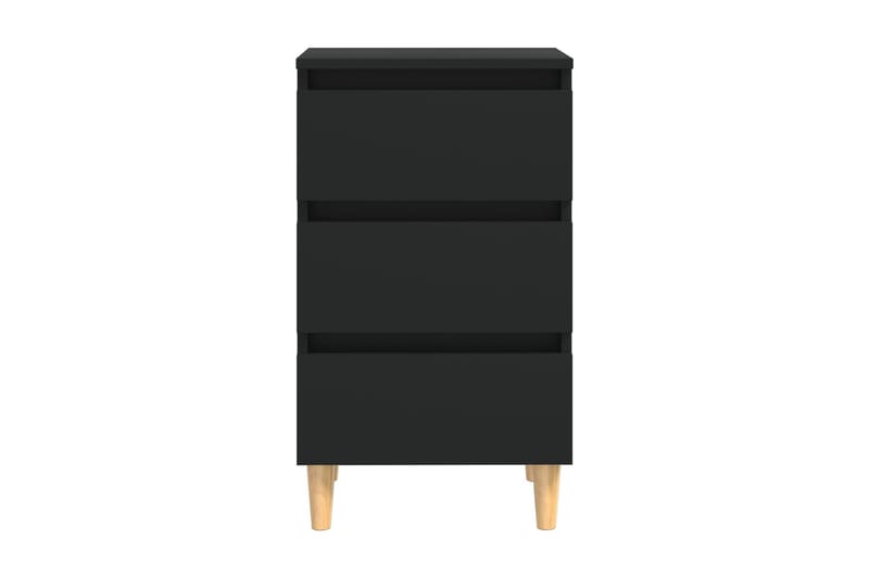 Sängbord med ben i massivt trä svart 40x35x69 cm - Svart - Möbler - Bord & matgrupper - Avlastningsbord - Sängbord & nattduksbord