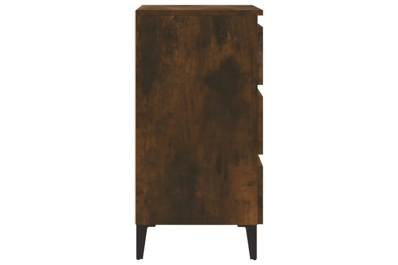 Sängbord med ben i metall rökfärgad ek 40x35x69 cm - Brun - Möbler - Bord & matgrupper - Avlastningsbord - Sängbord & nattduksbord