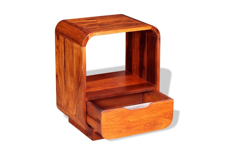 Sängbord med låda 2 st massivt sheshamträ 40x30x50 cm - Brun - Möbler - Bord & matgrupper - Avlastningsbord - Sängbord & nattduksbord
