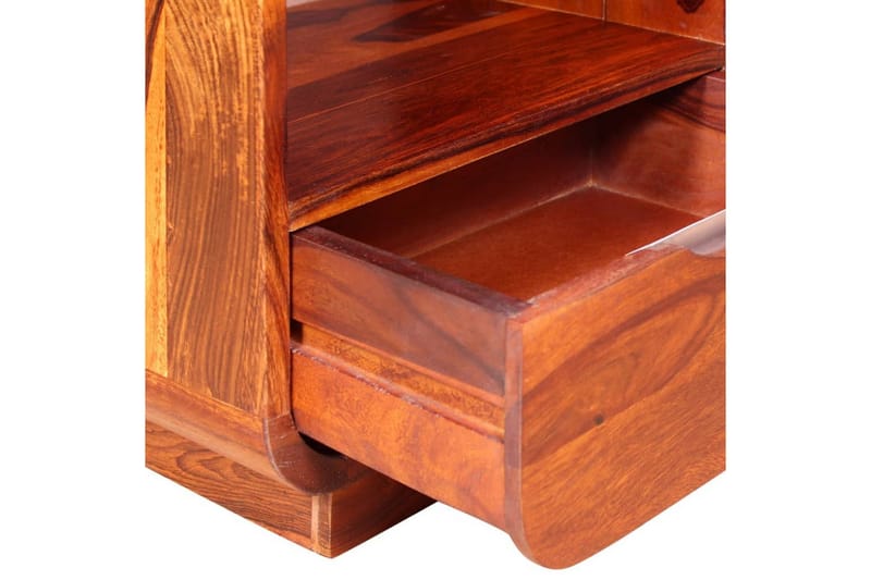 Sängbord med låda i massivt sheshamträ 40x30x50 cm - Brun - Sängbord & nattduksbord