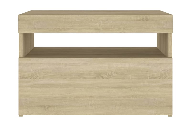 Sängbord med LED-belysning 2 st sonoma-ek 60x35x40 cm - Brun - Möbler - Bord & matgrupper - Avlastningsbord - Sängbord & nattduksbord