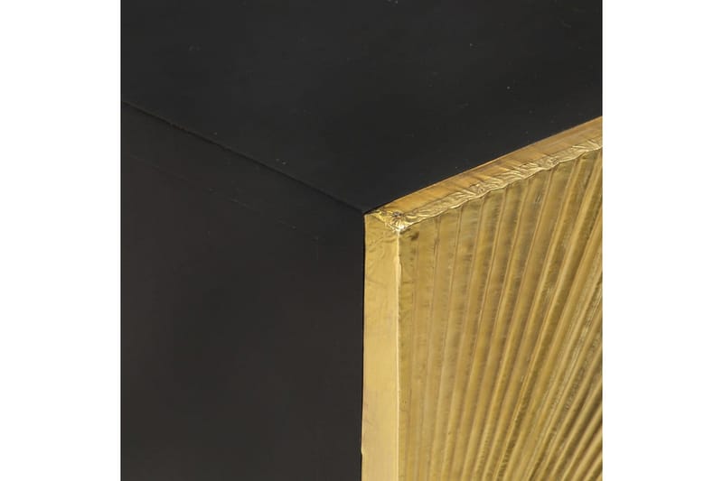 Sängbord med mässingsfront 40x30x50 cm massivt mangoträ - Guld - Möbler - Bord & matgrupper - Avlastningsbord - Sängbord & nattduksbord