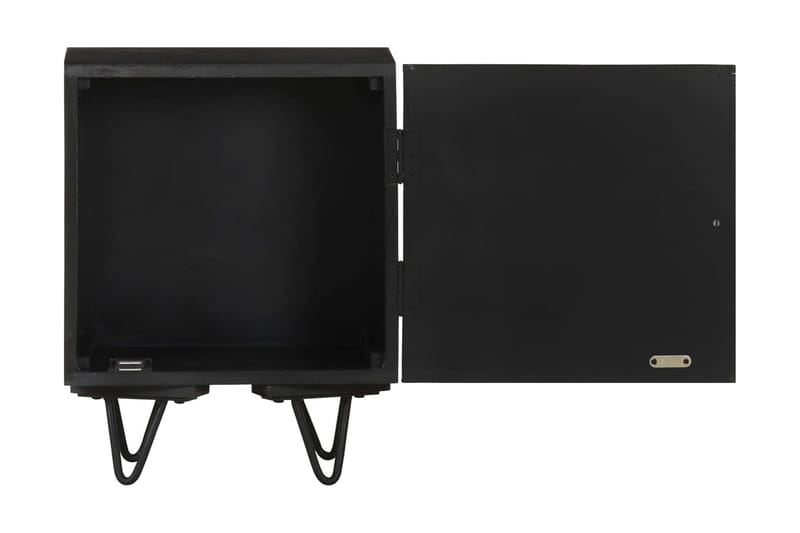 Sängbord med mässingsfront 40x30x50 cm massivt mangoträ - Guld - Möbler - Bord & matgrupper - Avlastningsbord - Sängbord & nattduksbord