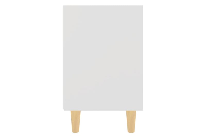 Sängbord med massiva ben vit 40x30x50 cm - Vit - Möbler - Bord & matgrupper - Avlastningsbord - Sängbord & nattduksbord