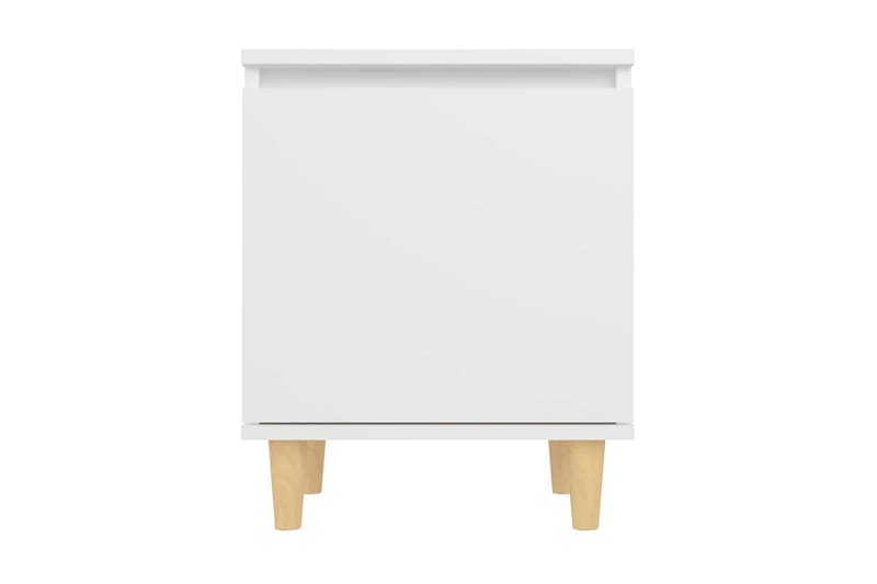 Sängbord med massiva ben vit 40x30x50 cm - Vit - Möbler - Bord & matgrupper - Avlastningsbord - Sängbord & nattduksbord