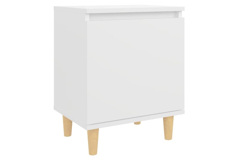 Sängbord med massiva ben vit 40x30x50 cm - Vit - Möbler - Bord & matgrupper - Avlastningsbord - Sängbord & nattduksbord
