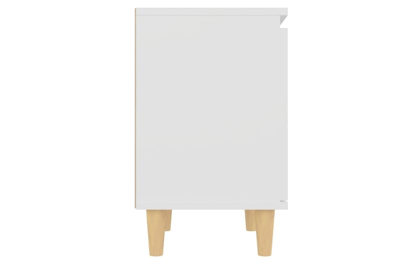 Sängbord med massiva ben vit 40x30x50 cm - Vit - Möbler - Bord & matgrupper - Avlastningsbord - Sängbord & nattduksbord
