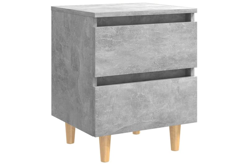 Sängbord med massiva furuben 2 st betonggrå 40x35x50 cm - Grå - Sängbord & nattduksbord