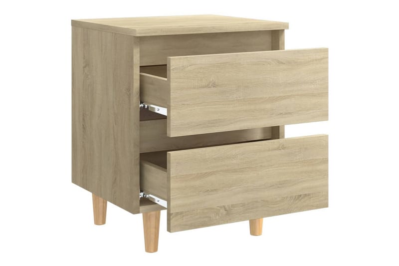 Sängbord med massiva furuben 2 st sonoma-ek 40x35x50 cm - Brun - Möbler - Bord & matgrupper - Avlastningsbord - Sängbord & nattduksbord