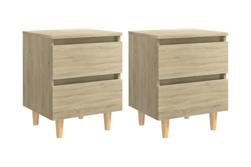 Sängbord med massiva furuben 2 st sonoma-ek 40x35x50 cm - Brun - Möbler - Bord & matgrupper - Avlastningsbord - Sängbord & nattduksbord