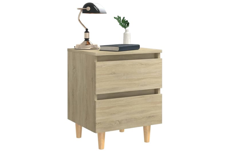 Sängbord med massiva furuben 2 st sonoma-ek 40x35x50 cm - Brun - Möbler - Bord & matgrupper - Avlastningsbord - Sängbord & nattduksbord