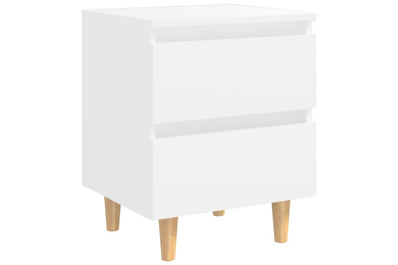 Sängbord med massiva furuben 2 st vit 40x35x50 cm - Vit - Möbler - Bord & matgrupper - Avlastningsbord - Sängbord & nattduksbord