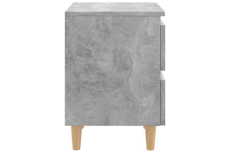 Sängbord med massiva furuben betonggrå 40x35x50 cm - Grå - Möbler - Bord & matgrupper - Avlastningsbord - Sängbord & nattduksbord