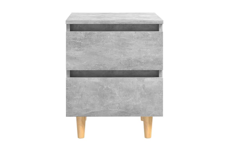 Sängbord med massiva furuben betonggrå 40x35x50 cm - Grå - Möbler - Bord & matgrupper - Avlastningsbord - Sängbord & nattduksbord