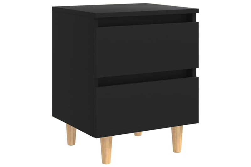 Sängbord med massiva furuben svart 40x35x50 cm - Svart - Möbler - Bord & matgrupper - Avlastningsbord - Sängbord & nattduksbord