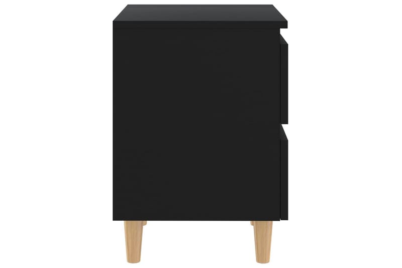 Sängbord med massiva furuben svart 40x35x50 cm - Svart - Möbler - Bord & matgrupper - Avlastningsbord - Sängbord & nattduksbord