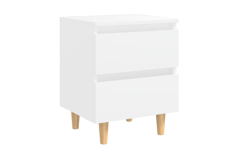 Sängbord med massiva furuben vit 40x35x50 cm - Vit - Möbler - Bord & matgrupper - Avlastningsbord - Sängbord & nattduksbord