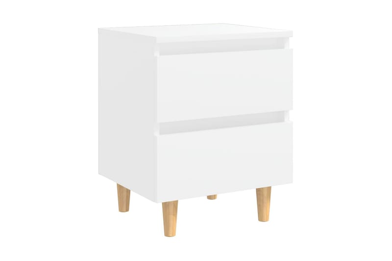 Sängbord med massiva furuben vit 40x35x50 cm - Vit - Sängbord & nattduksbord