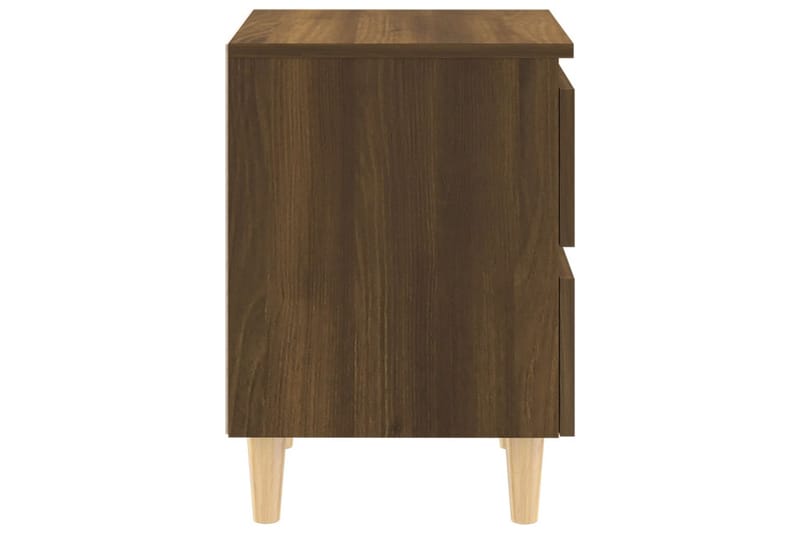 Sängbord med massiva träben brun ek 40x35x50 cm - Brun - Möbler - Bord & matgrupper - Avlastningsbord - Sängbord & nattduksbord