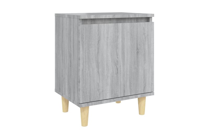 Sängbord med massiva träben grå sonoma 40x30x50 cm - Grå - Sängbord & nattduksbord