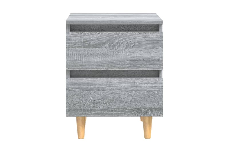 Sängbord med massiva träben grå sonoma 40x35x50 cm - Grå - Sängbord & nattduksbord