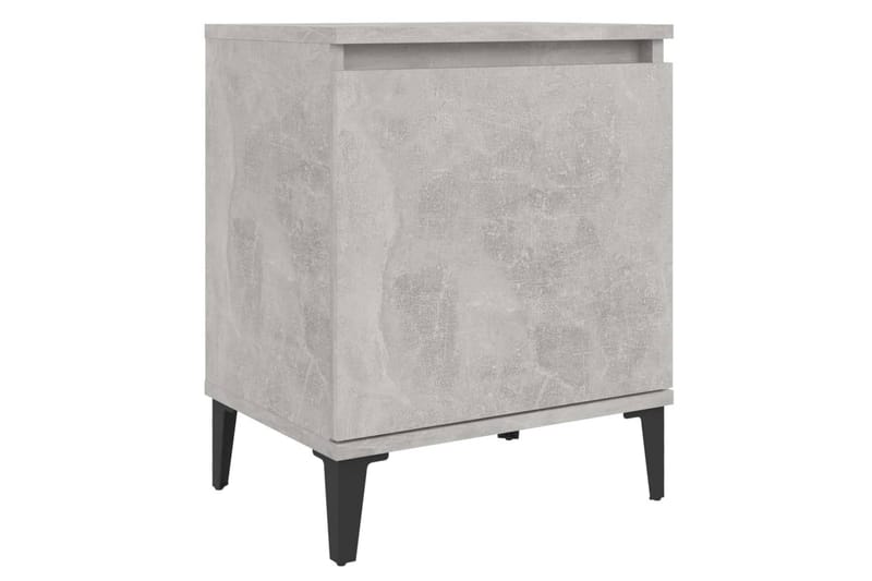 Sängbord med metallben 2 st betonggrå 40x30x50 cm - Grå - Möbler - Bord & matgrupper - Avlastningsbord - Sängbord & nattduksbord