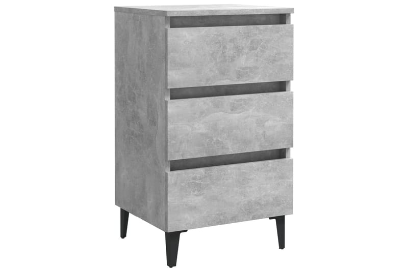 Sängbord med metallben 2 st betonggrå 40x35x69 cm - Grå - Möbler - Bord & matgrupper - Avlastningsbord - Sängbord & nattduksbord
