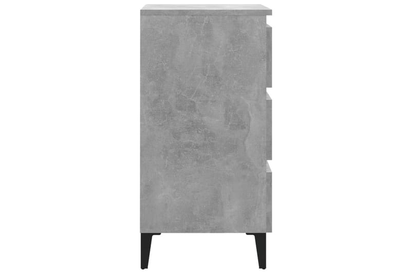 Sängbord med metallben 2 st betonggrå 40x35x69 cm - Grå - Möbler - Bord & matgrupper - Avlastningsbord - Sängbord & nattduksbord