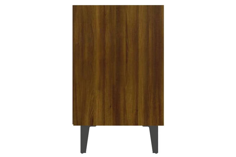 Sängbord med metallben 2 st brun ek 40x30x50 cm - Brun - Möbler - Bord & matgrupper - Avlastningsbord - Sängbord & nattduksbord