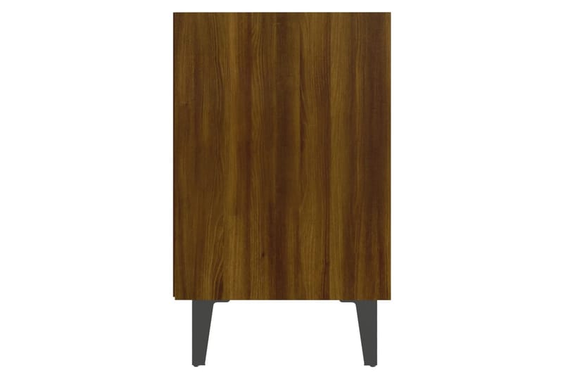 Sängbord med metallben 2 st brun ek 40x30x50 cm - Brun - Sängbord & nattduksbord