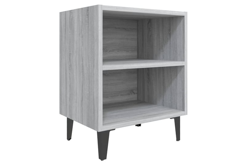Sängbord med metallben 2 st grå sonoma 40x30x50 cm - Grå - Sängbord & nattduksbord