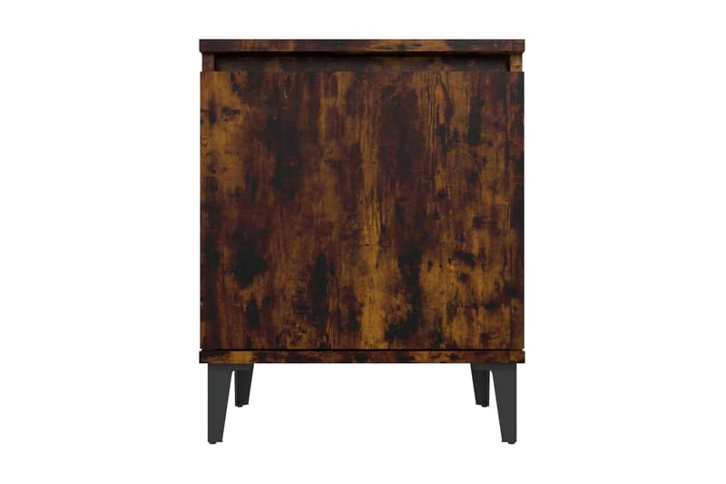 Sängbord med metallben 2 st rökfärgad ek 40x30x50 cm - Brun - Möbler - Bord & matgrupper - Avlastningsbord - Sängbord & nattduksbord