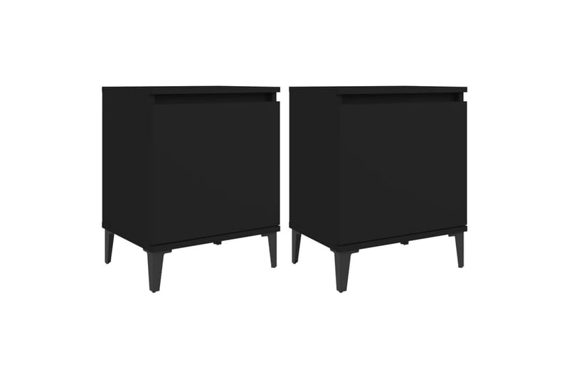 Sängbord med metallben 2 st svart 40x30x50 cm - Svart - Möbler - Bord & matgrupper - Avlastningsbord - Sängbord & nattduksbord