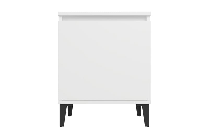 Sängbord med metallben 2 st vit 40x30x50 cm - Vit - Sängbord & nattduksbord