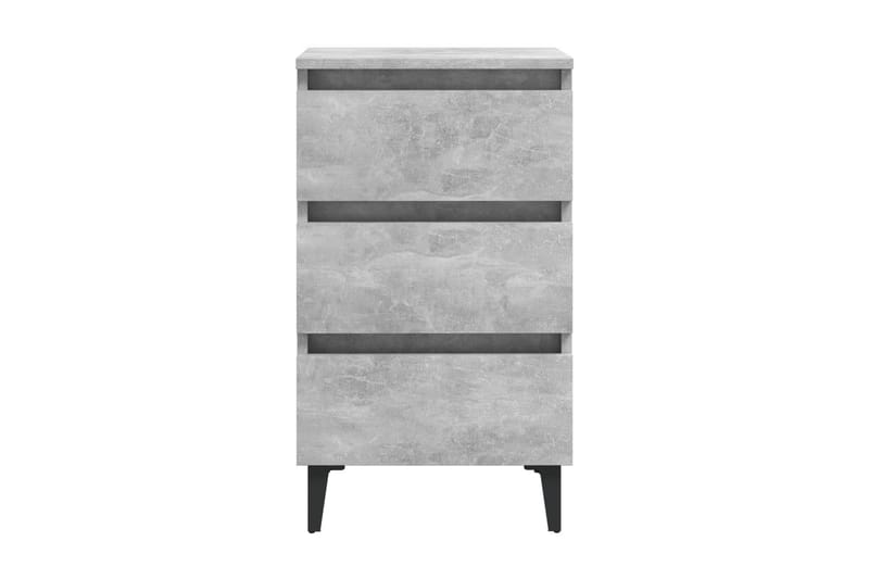 Sängbord med metallben betonggrå 40x35x69 cm - Grå - Möbler - Bord & matgrupper - Avlastningsbord - Sängbord & nattduksbord