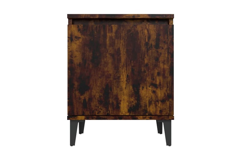 Sängbord med metallben rökfärgad ek 40x30x50 cm - Brun - Möbler - Bord & matgrupper - Avlastningsbord - Sängbord & nattduksbord