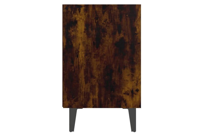 Sängbord med metallben rökfärgad ek 40x30x50 cm - Brun - Möbler - Bord & matgrupper - Avlastningsbord - Sängbord & nattduksbord