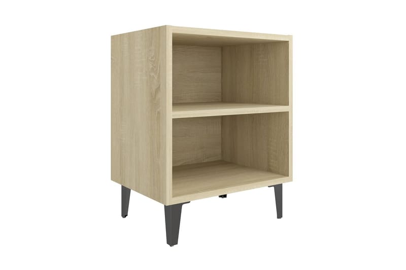 Sängbord med metallben sonoma-ek 40x30x50 cm - Brun - Möbler - Bord & matgrupper - Avlastningsbord - Sängbord & nattduksbord