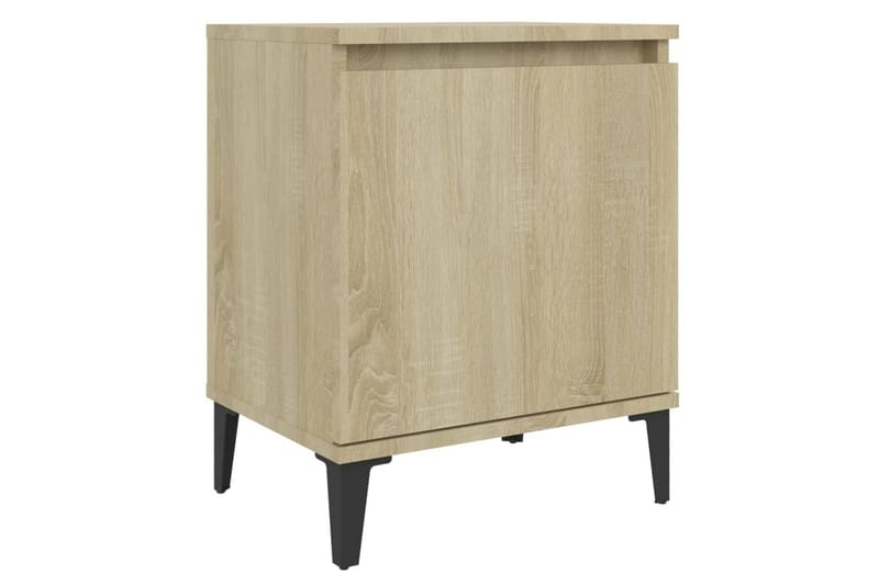 Sängbord med metallben sonoma-ek 40x30x50 cm - Brun - Möbler - Bord & matgrupper - Avlastningsbord - Sängbord & nattduksbord