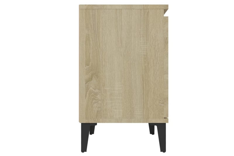 Sängbord med metallben sonoma-ek 40x30x50 cm - Brun - Möbler - Bord & matgrupper - Avlastningsbord - Sängbord & nattduksbord