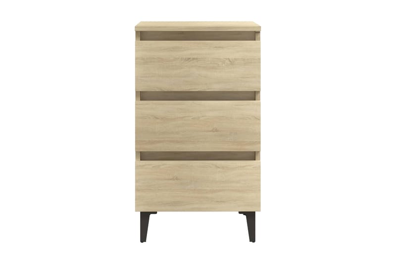 Sängbord med metallben sonoma-ek 40x35x69 cm - Brun - Möbler - Bord & matgrupper - Avlastningsbord - Sängbord & nattduksbord